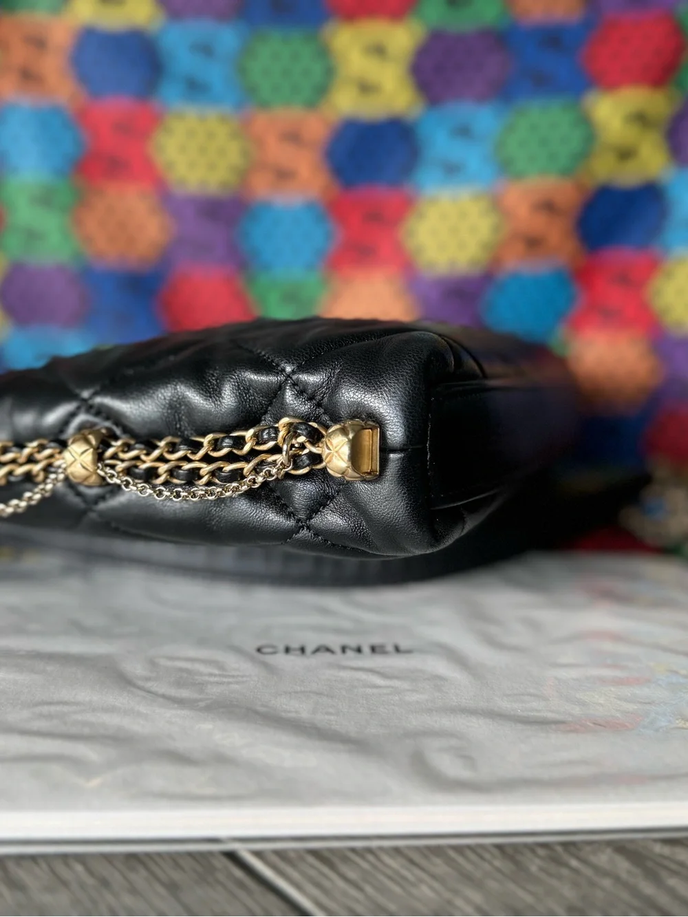 CHANEL Black Quilted Crossbody with Gold Hardware